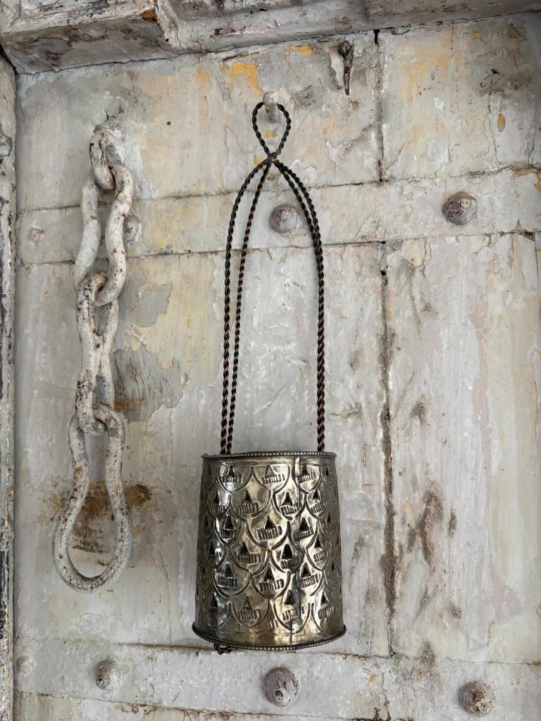 Hangend filigrain windlicht - Zenza style, Ophalen of Verzenden, Overige materialen, Minder dan 25 cm
