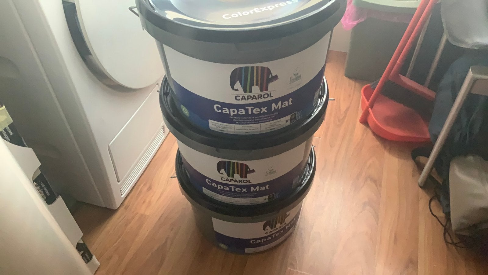 Caparol capatex mat 5x 10 liter wit . 60 euro per stuk, Ophalen, Wit, Nieuw, Verf