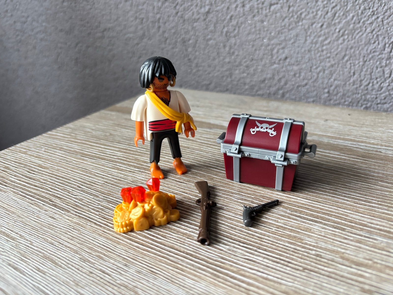 Playmobil Piraat met Schatkist en Accessoires, Pirates, Gebruikt, Complete set, Ophalen of Verzenden