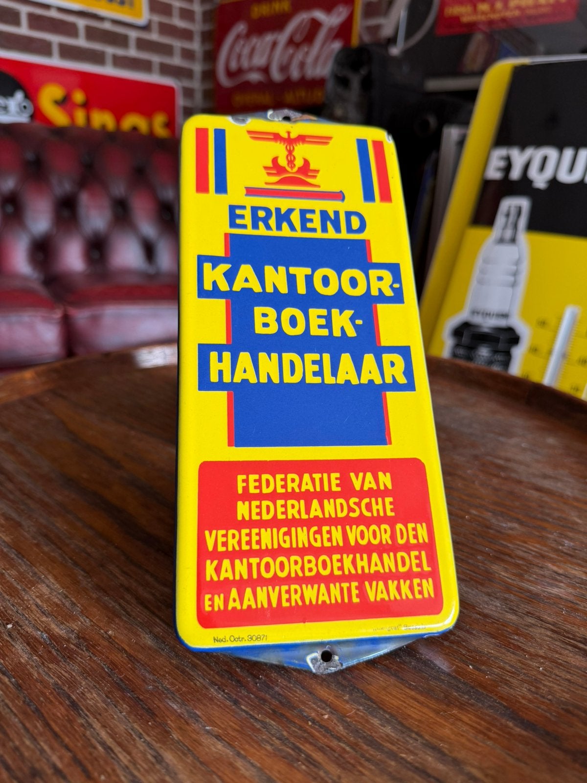 Emaille reclamebord langcat bussem, Ophalen of Verzenden, Zo goed als nieuw, Reclamebord