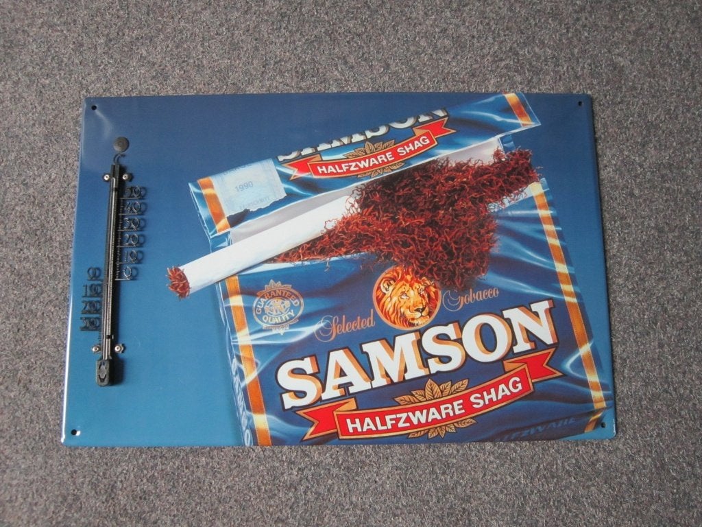 SAMSON BLIKKEN RECLAMEBORD, Ophalen, Zo goed als nieuw, Reclamebord