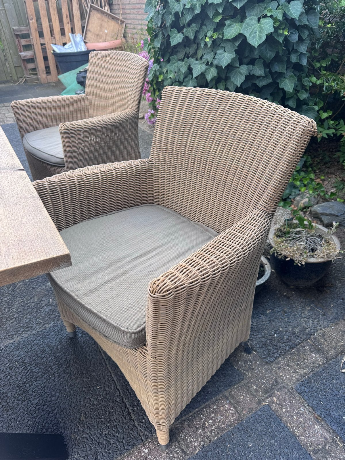M. Slootstra Tuinstoelen set van 2 - Zo goed als nieuw, Ophalen of Verzenden, Zo goed als nieuw, Wicker