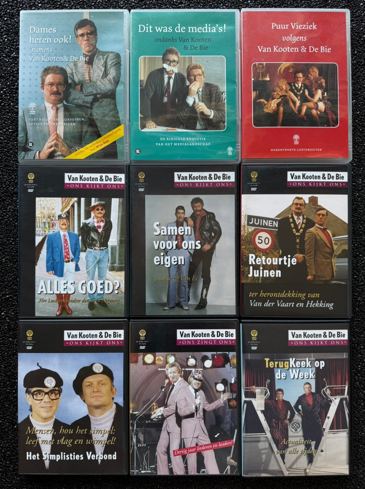 9 DVD Van Kooten & De Bie - De Vieze Man Jacobse & Van Es, Alle leeftijden, Ophalen, Gebruikt, Komedie