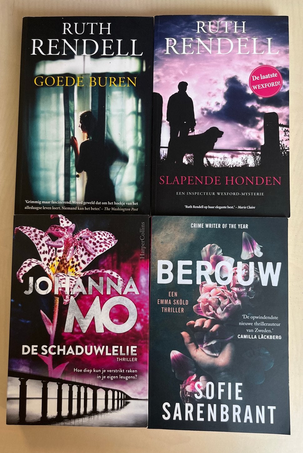 4 thrillers, Johanna Mo, Ruth Rendell, Sofie Sarenbrant,, Boeken, Ophalen of Verzenden, Gelezen, Europa overig