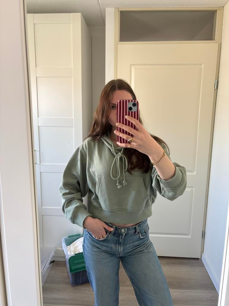 Cropped Hoodie, Kleding | Dames, Ophalen of Verzenden, Zo goed als nieuw, Maat 42/44 (L), Groen