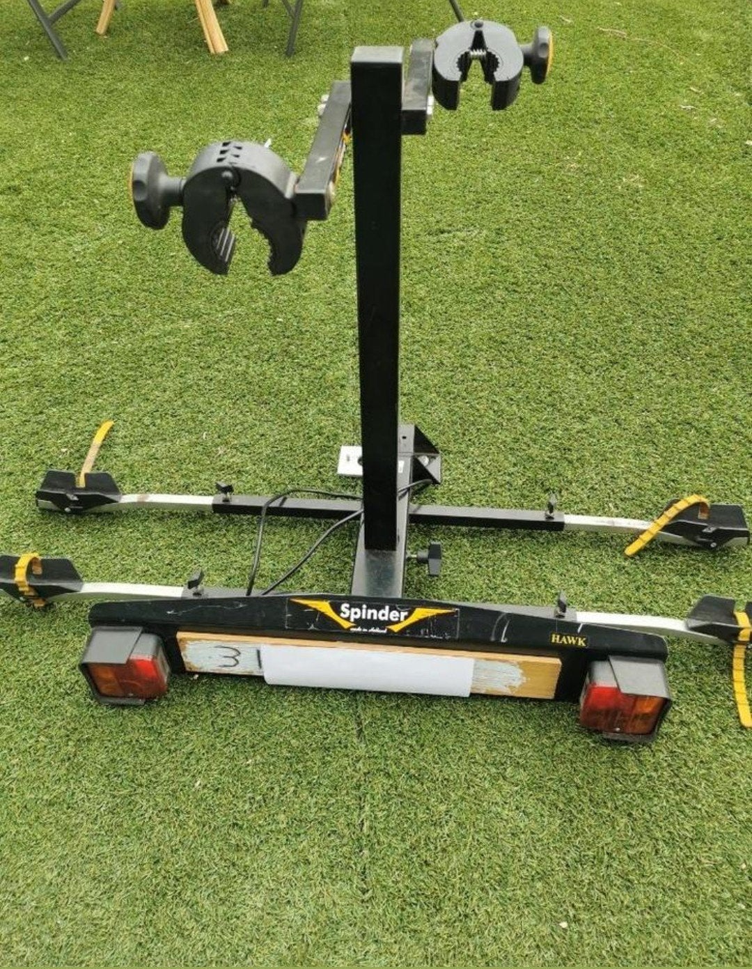 Spinder Hawk Trekhaakdrager voor 2 fietsen, Auto diversen, Fietsendragers, Ophalen of Verzenden, 2 fietsen, Gebruikt, Trekhaakdrager