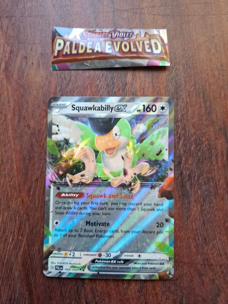 Pokemon Squawkabilly EX (PAL 169/193) Paldea Evolved, Ophalen of Verzenden, Nieuw, Losse kaart, Foil