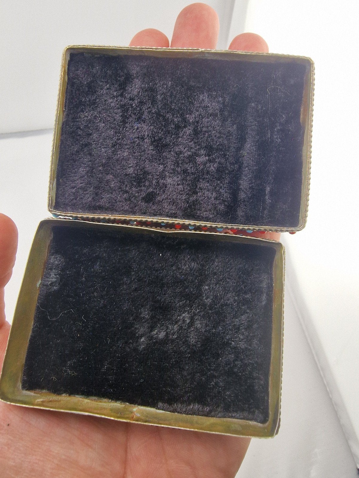 Handgemaakte Afghaanse Messing Pillendoos met Lapis Lazuli, Ophalen of Verzenden