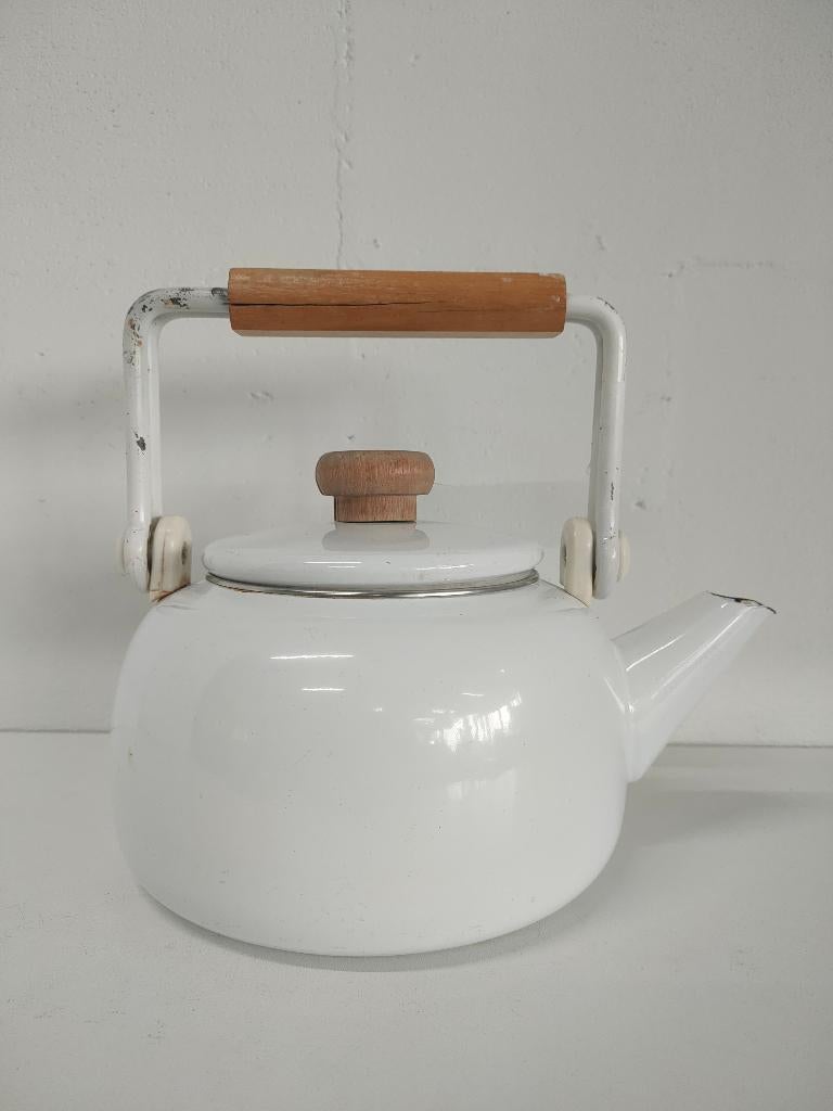 Theepot Deens Emaille wit (Outlet De Overkant), Antiek en Kunst, Ophalen of Verzenden