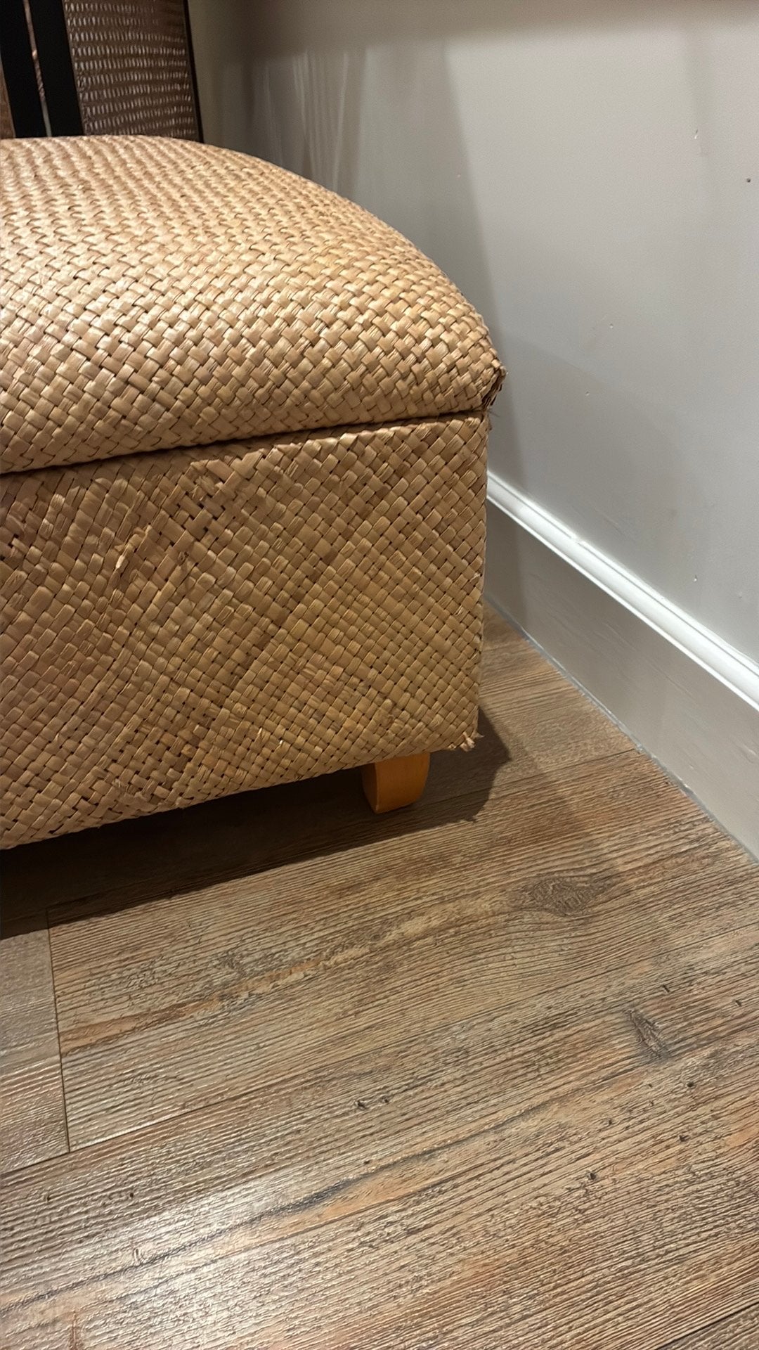 Mooie poef/bankje/rotan/riet/bambo/boho/ibiza, Ophalen, 50 tot 75 cm, Boho ibiza, Rechthoekig