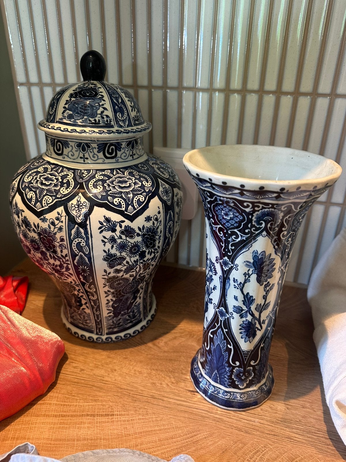 Delfst blauwe vazen by boch, Antiek en Kunst, Ophalen