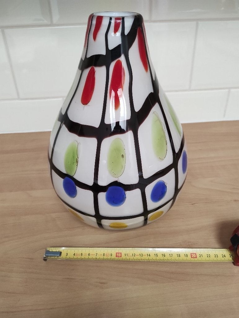 Glazen vaas, Ophalen, Meerkleurig, 30 cm, Glas