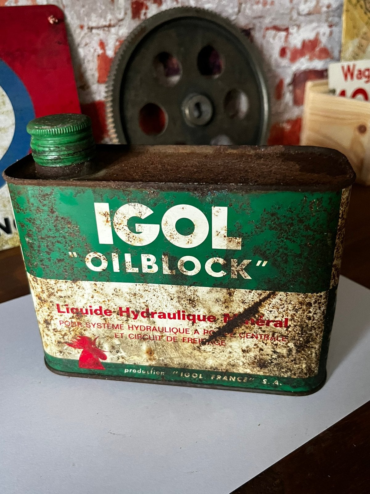 Vintage IGOL Olieblik - 1 Liter Leeg Blik, Verzamelen, Blikken, Ophalen of Verzenden, Gebruikt, Overige, Overige merken