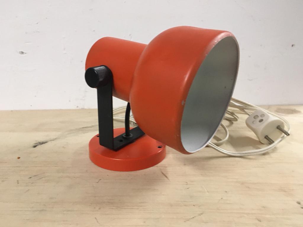 Oranje bureaulamp wandlamp vintage retro jaren 70 70s, Verzenden