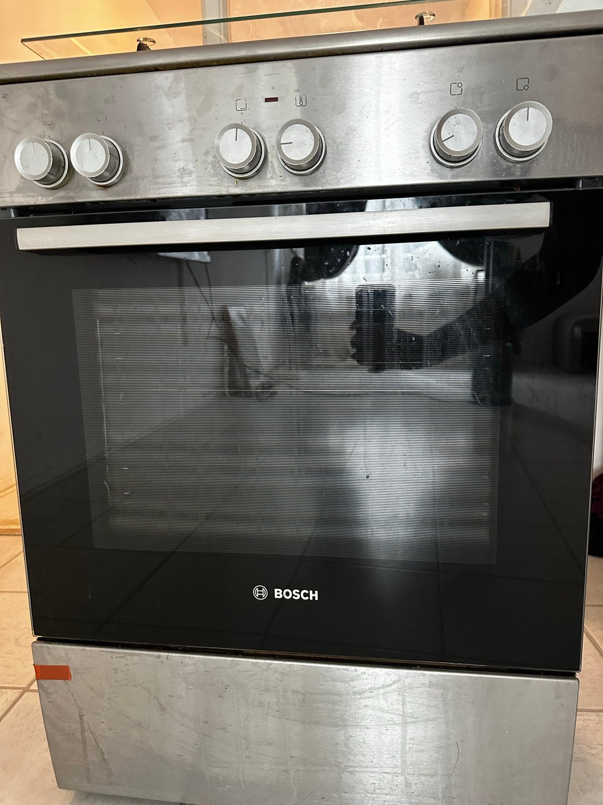 Bosch Vrijstaand Gasfornuis met Oven - Gebruikt, Ophalen, Gebruikt, 60 cm of meer, 4 kookzones