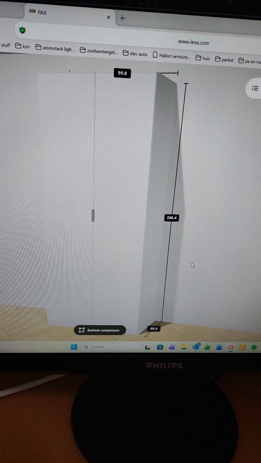 IKEA Pax Kast met 2 witte Forsand deuren en Billsbro handgre, Ophalen, Met deur(en), Gebruikt, 200 cm of meer