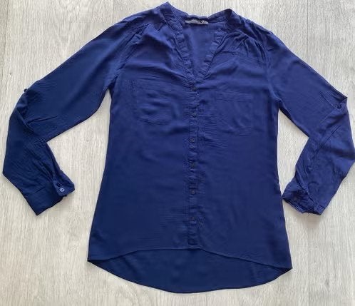 Donker Blauwe blouse van Atmosphere maat S, Kleding | Dames, Blouses en Tunieken, Atmosphere, Blauw, Ophalen of Verzenden, Zo goed als nieuw