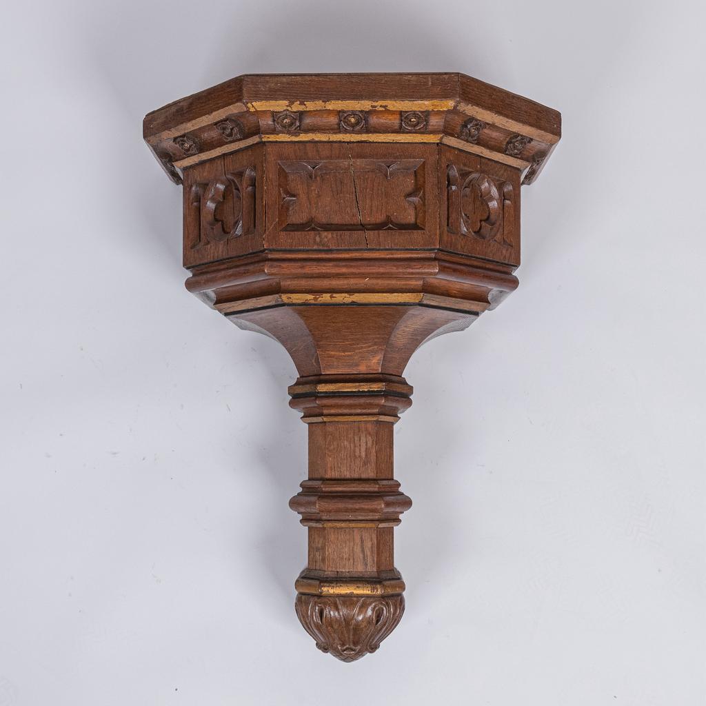 Console in eikenhout neogotiek, Ophalen