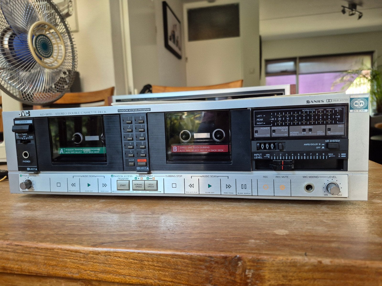 JVC KD-W55 Dubbel Cassettedeck, Ophalen of Verzenden, Dubbel, JVC, High speed dubbing