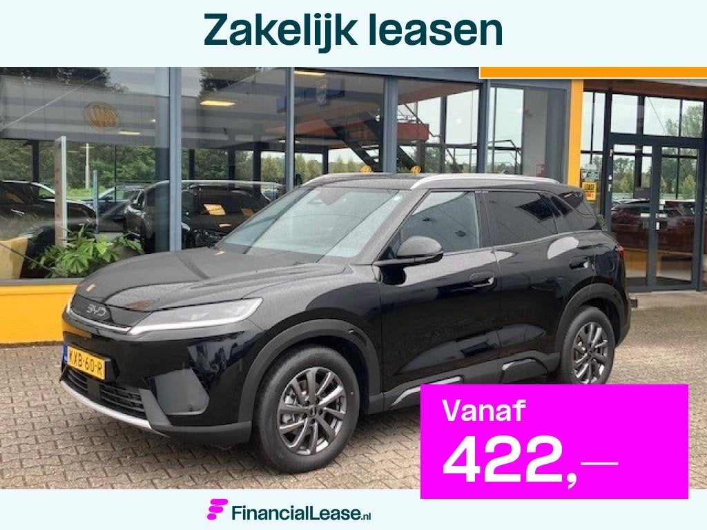 BYD ATTO 2 1.5 DM-i Boost - Panoramadak - leer - 360 camera, Dealer onderhouden, Met garantie (alle), Zwart, Bedrijf