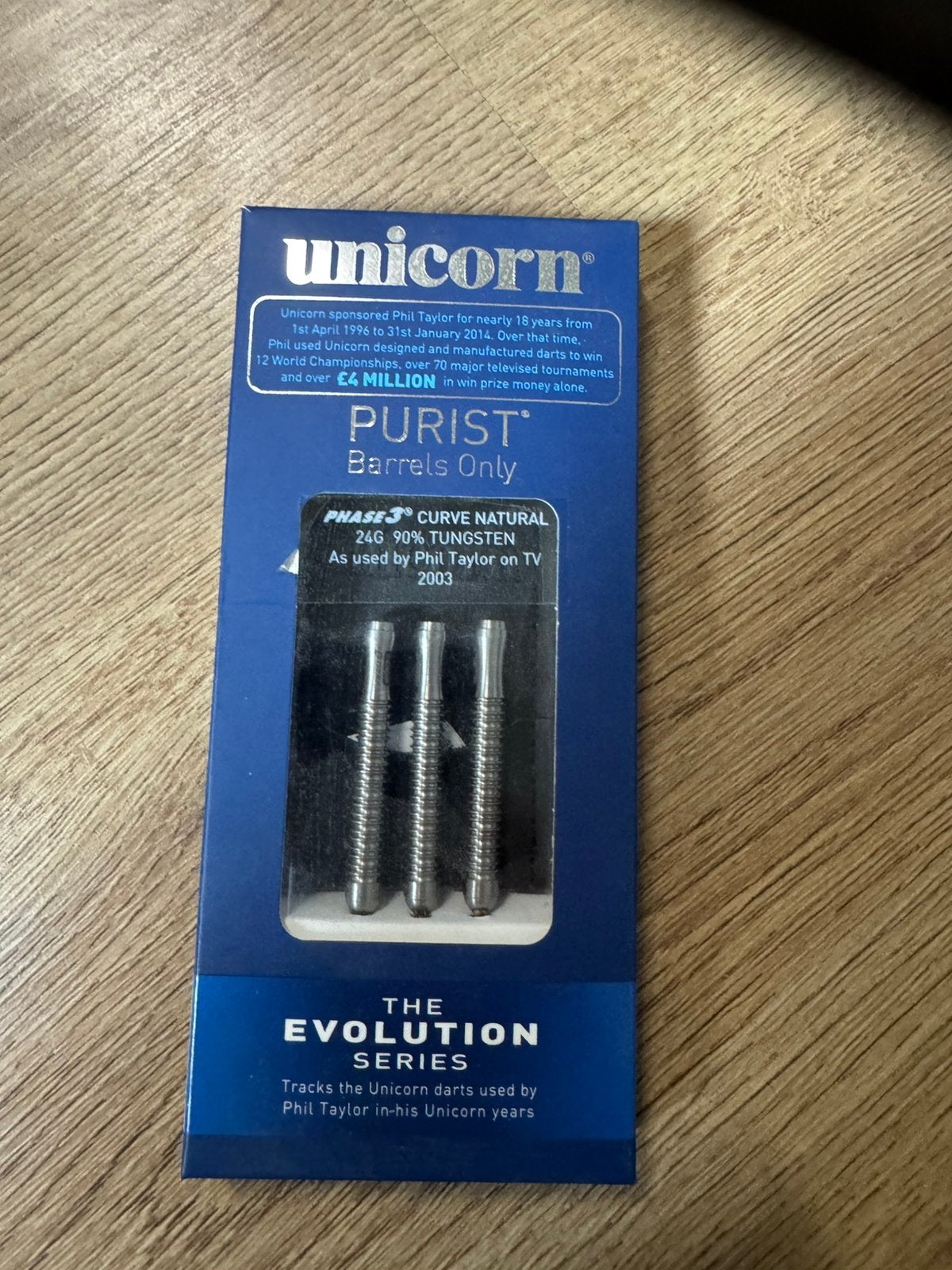 Nieuwe Unicorn Purist Phase 3 Darts - 24G 90% Tungsten, Unicorn, ., Nieuw, Ophalen of Verzenden