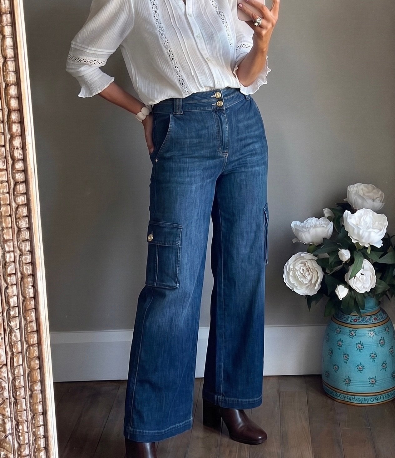 Nenette Salvo Cargo Jeans maat 27, Ophalen of Verzenden, Zo goed als nieuw, Blauw, W27 (confectie 34) of kleiner