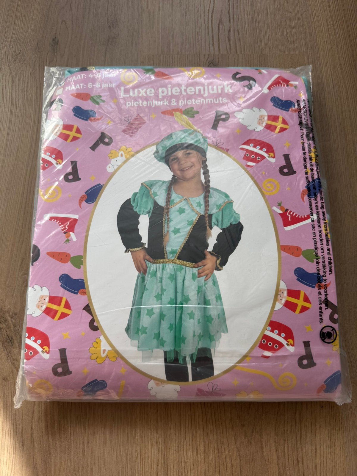 Luxe Pietenjurk pietenpak pieten pak jurk muts groen zwart, Diversen, Ophalen of Verzenden, Nieuw