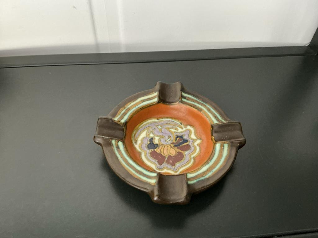 Vintage Aardewerk Asbak " Gouda ", Ophalen of Verzenden, Zo goed als nieuw, Motorboot of Zeilboot, Gebruiksvoorwerp