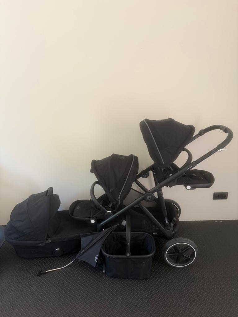 Cybex Gazelle S Duo Black Moon/ Complete set met accessoires, Gebruikt, Duowagen, Combiwagen, Ophalen