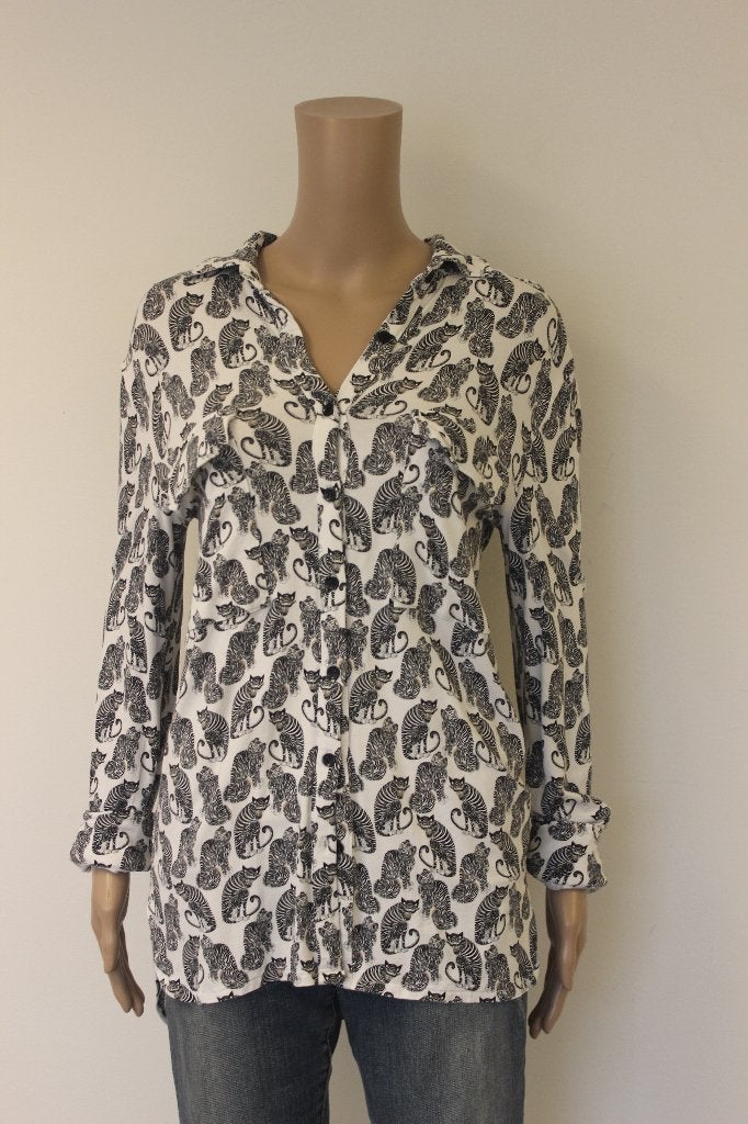 Miss Chaos panterblouse maat S, Maat 38/40 (M), Miss Chaos, Meerkleurig, .