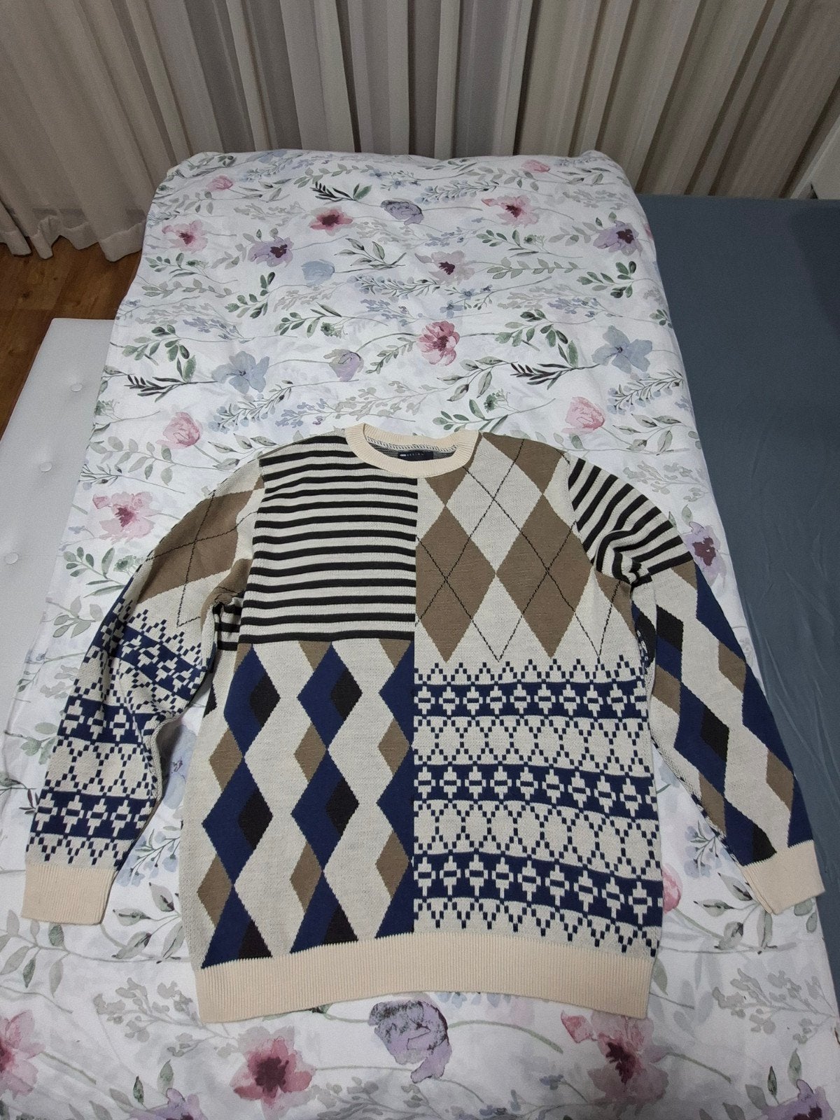 ASOS DESIGN Trui met Patroon - Maat L, Maat 52/54 (L), Meerkleurig, Ophalen of Verzenden, Zo goed als nieuw