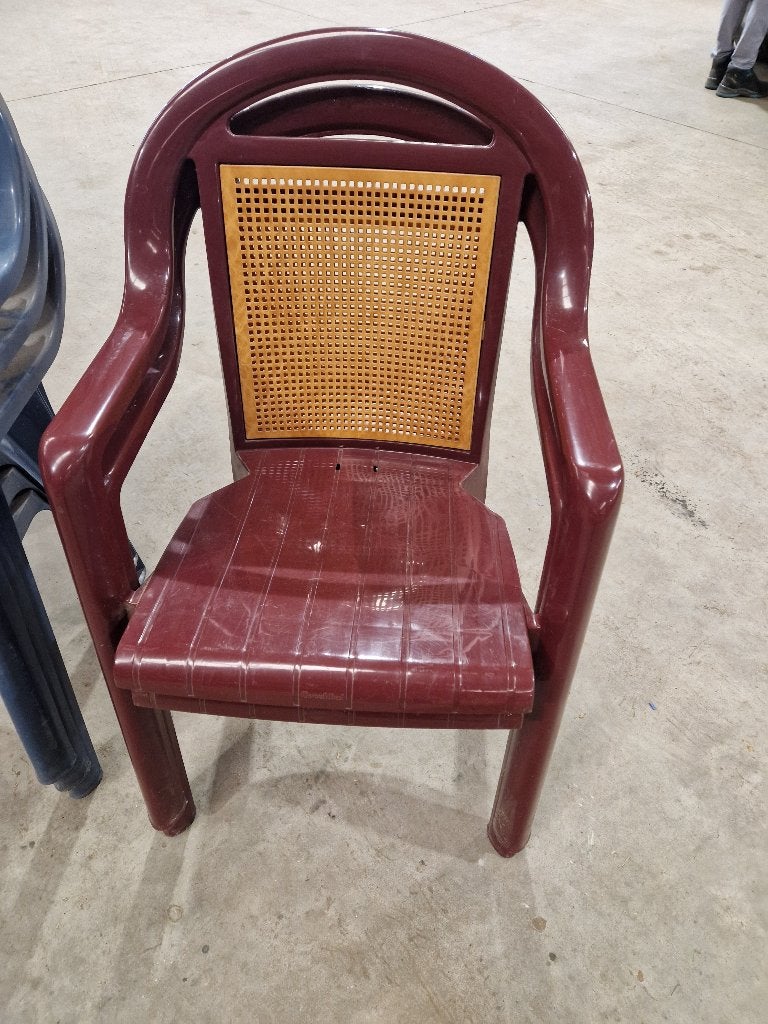 Grosfillex terras stoelen rood 12 st, Ophalen, Gebruikt, Kunststof, Stapelbaar