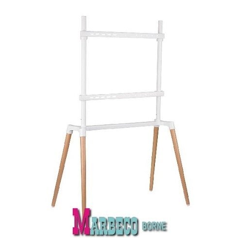 TV Vloerstandaard, TV Standaard, 4-poot, Staal, Hout, Wit, Audio, Tv en Foto, Televisiebeugels, Nedis, Nieuw, Info@marbeco.nl