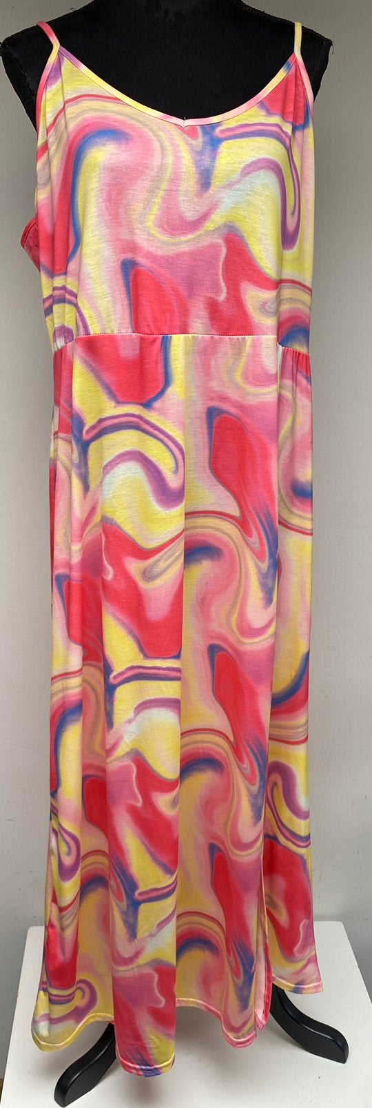 Superleuke roze/gele lange zomerjurk YOURS maat 48/50, Kleding | Dames, Verzenden
