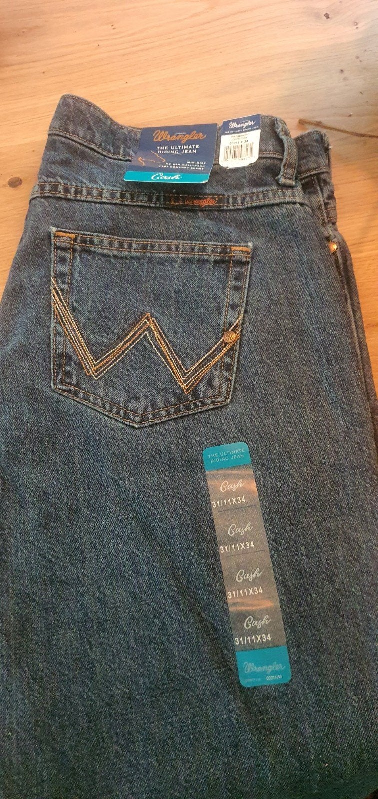Nieuwe Wrangler Cash spijkerbroek - W31 L34, Ophalen of Verzenden, Nieuw, Blauw, W30 - W32 (confectie 38/40)