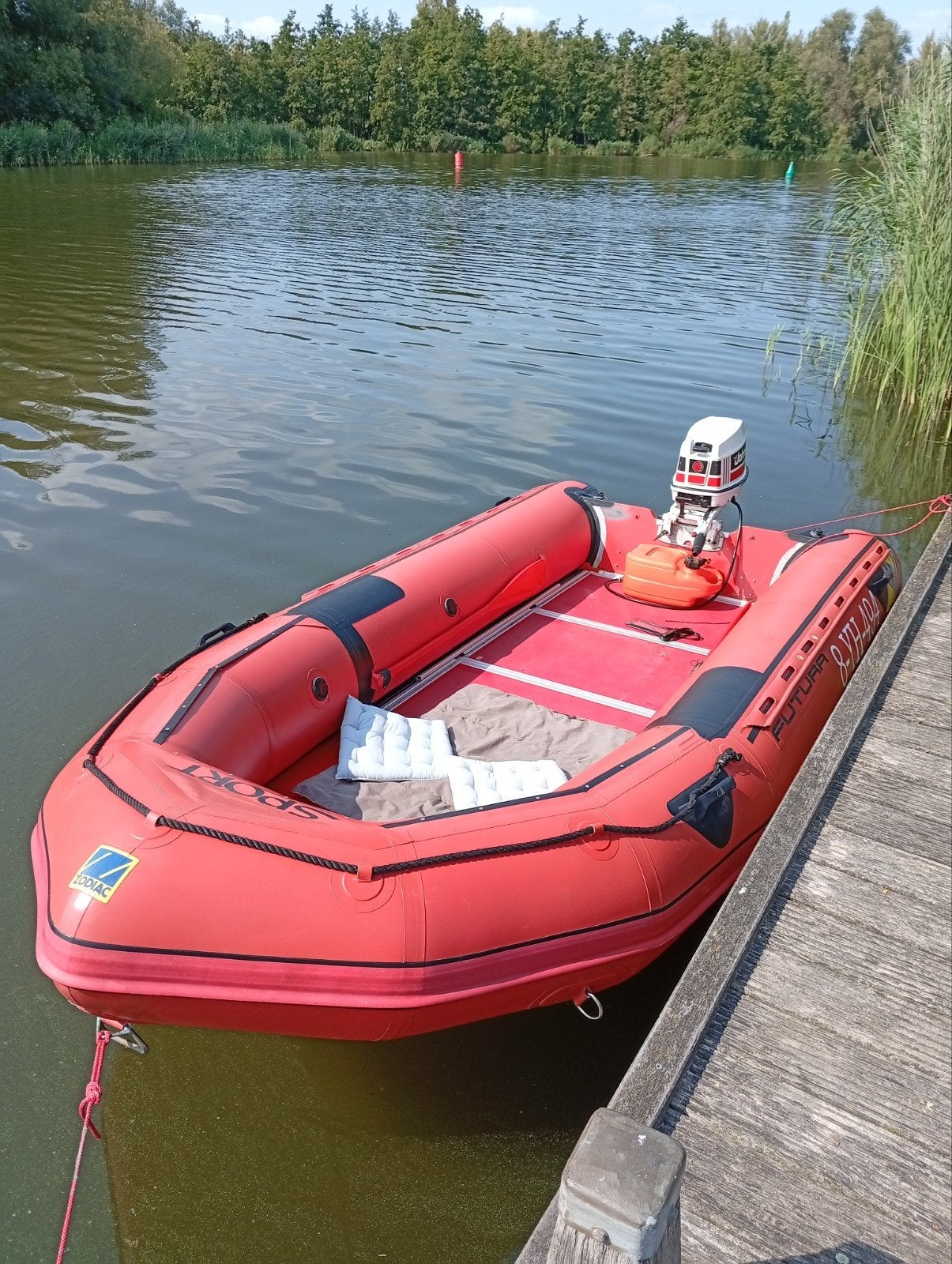 Zodiac Futura sport 420 met Johnson 20 pk buitenboordmotor, Watersport en Boten, Ophalen of Verzenden, Zodiac, Buitenboordmotor