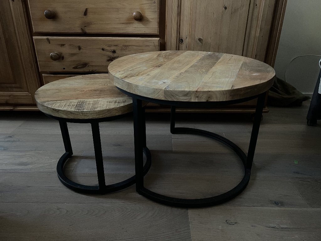 Salontafelset - Rond - Twee Delig, Huis en Inrichting, Ophalen, Minder dan 50 cm, Gebruikt, Minder dan 50 cm