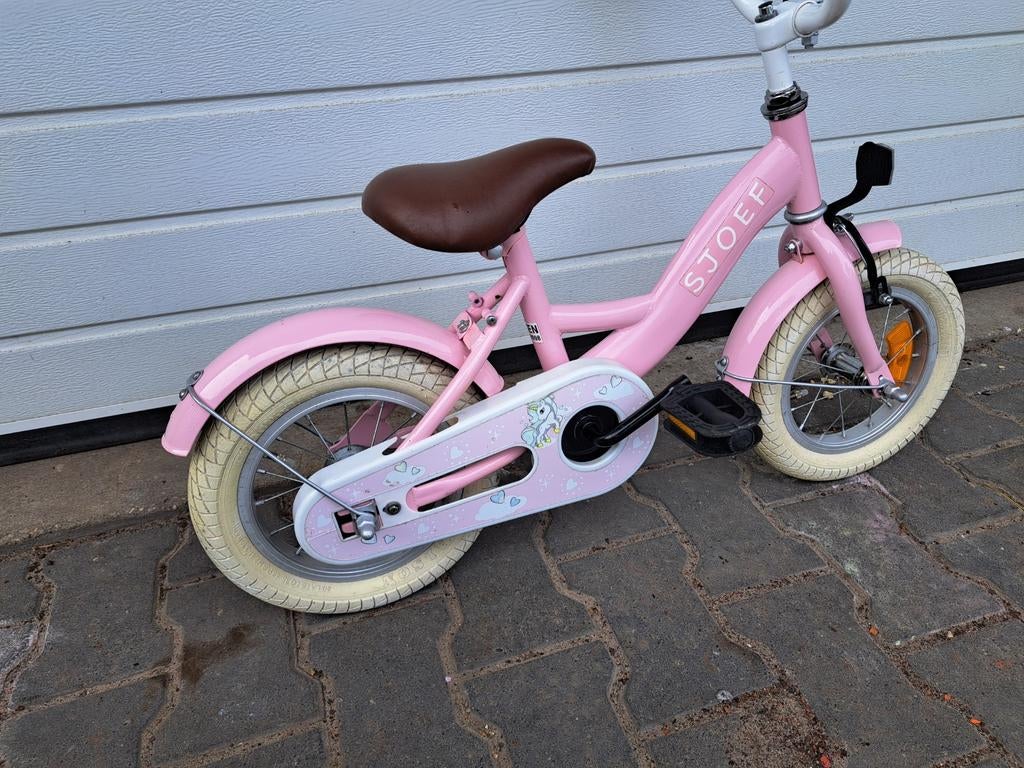 Sjoef kinderfiets 12 inch - Roze, Ophalen, Gebruikt, Minder dan 16 inch