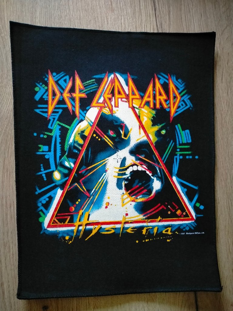 Def Leppard Hysteria 1987 vintage backpatch embleem metal, Ophalen of Verzenden, Zo goed als nieuw