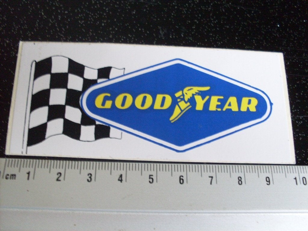 sticker goodyear logo vlag racing race grand prix gp, Verzenden, Zo goed als nieuw, Bedrijf of Vereniging
