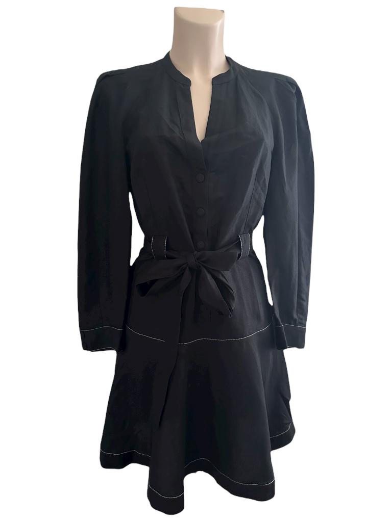 Claudie Pierlot jurk S, Zwart, Ophalen of Verzenden, Zo goed als nieuw, Onder de knie