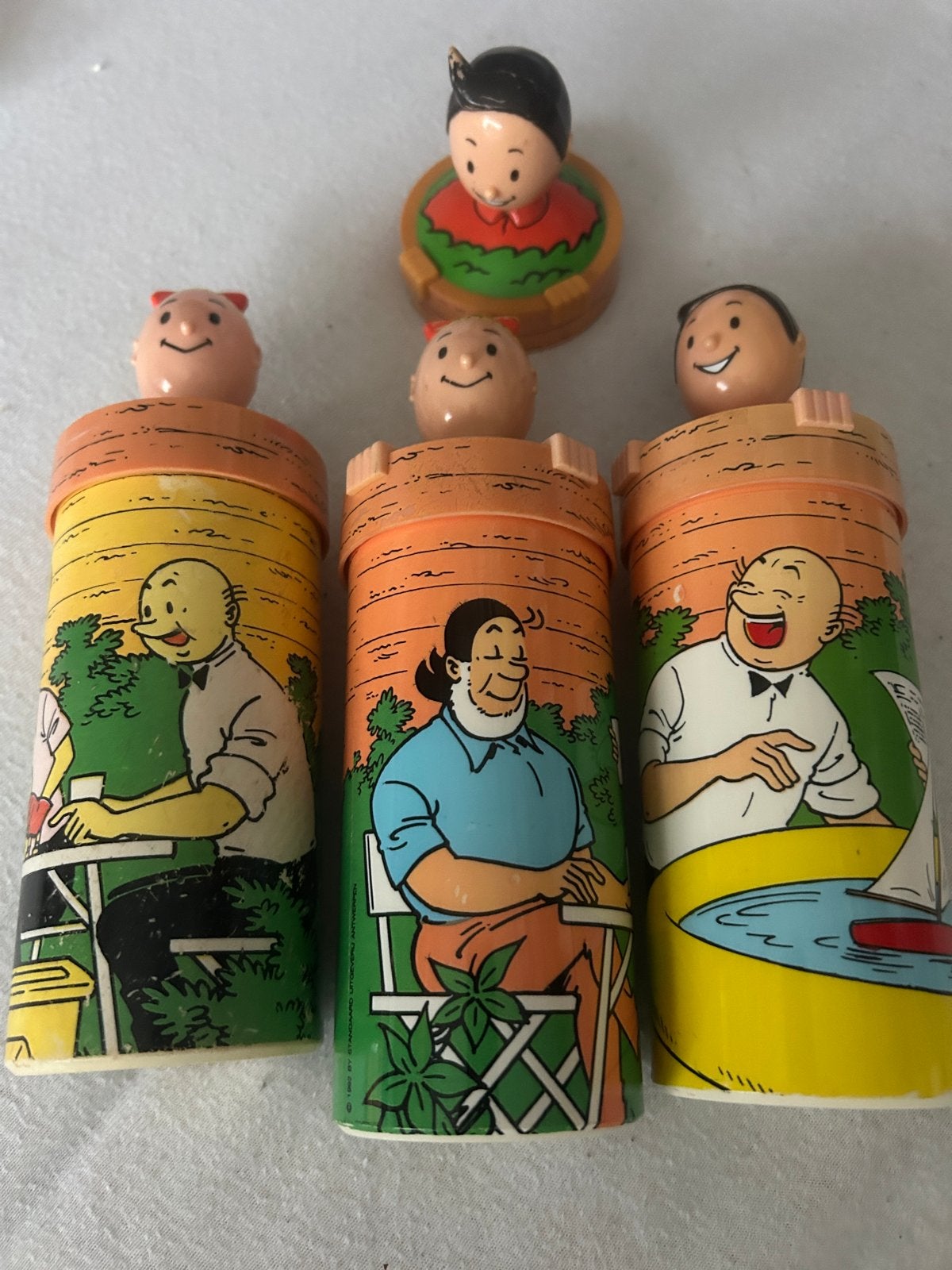 3 Suske en Wiske Drink- Schoolbekers, Verzamelen, Stripfiguren, Verzenden, Suske en Wiske, Gebruikt, Gebruiksvoorwerp