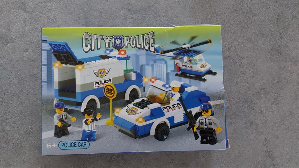 Nieuw: politietruck bouwstenen compleet in doos, Ophalen of Verzenden, Nieuw, Overige merken