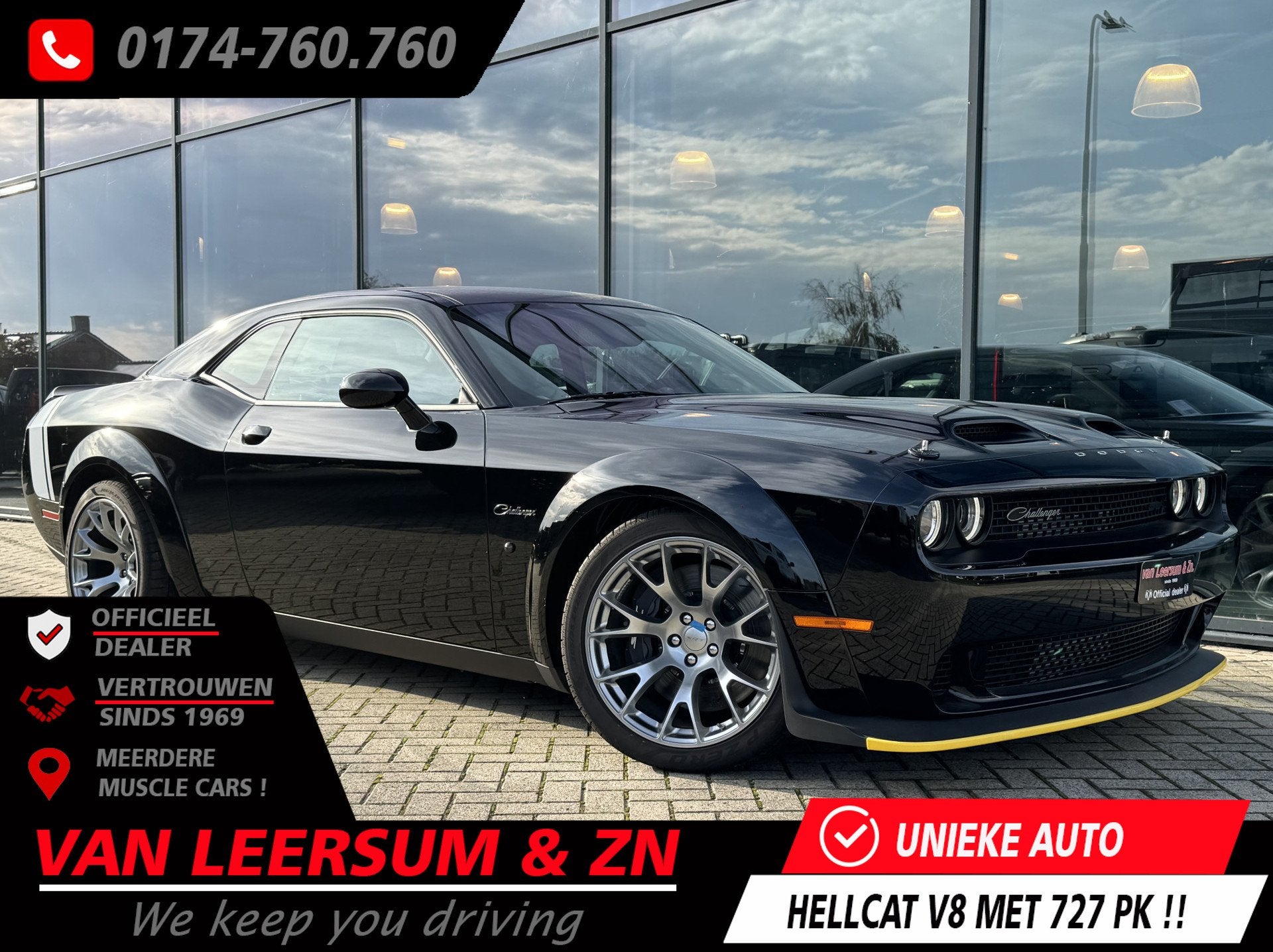 Dodge Challenger SRT Hellcat Redeye Black Ghost 1 van 300, Auto's, Dodge, Automaat, Achterwielaandrijving, 4 stoelen, Zwart