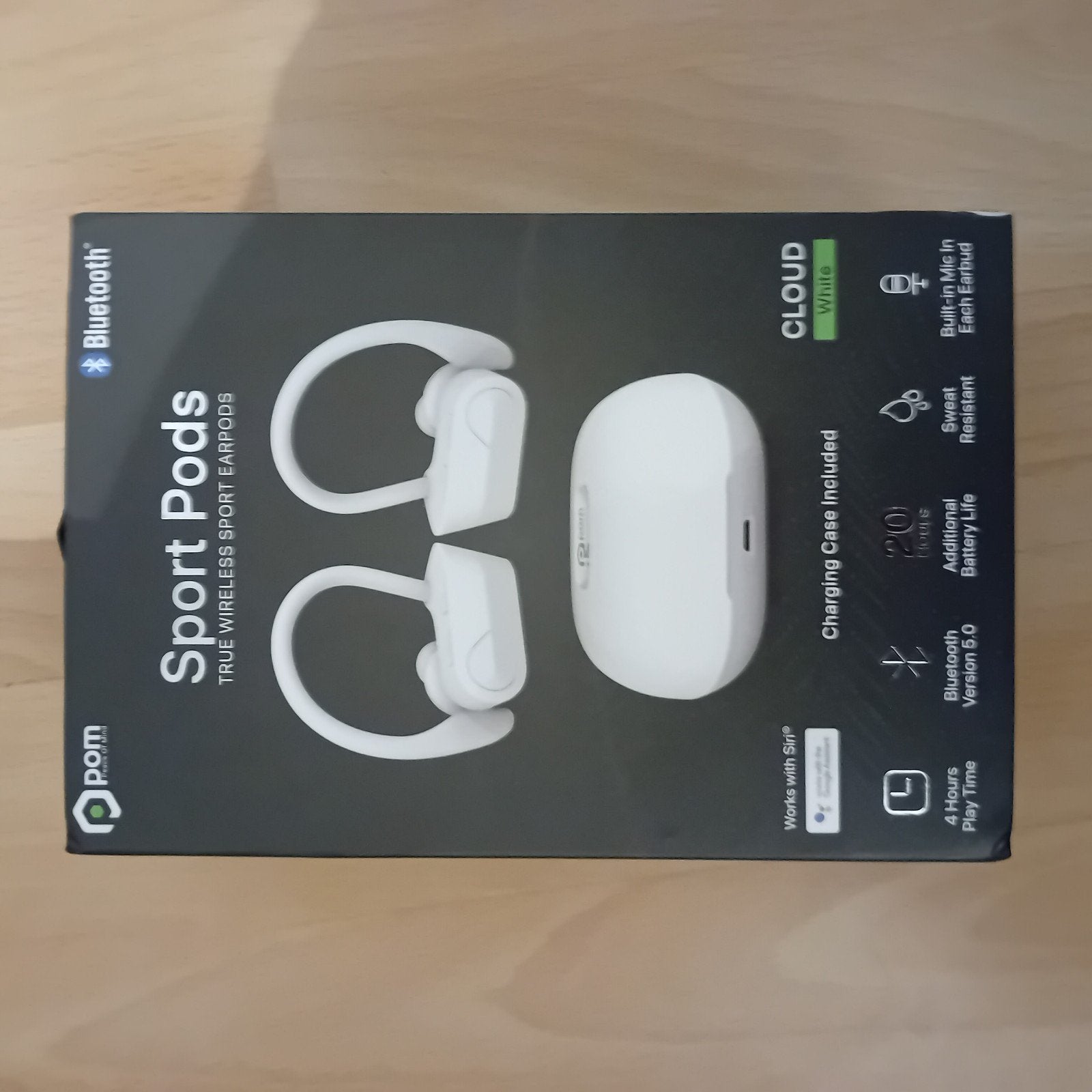 POM Sport Pods True Wireless Sport Earbuds Wit, Verzenden