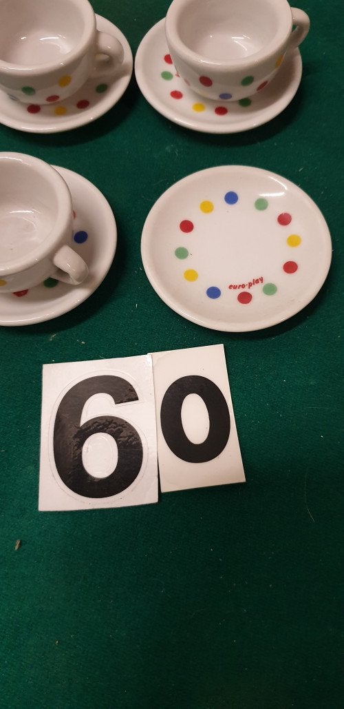 Mini servies europlay, gekleurde stippen, Antiek en Kunst, Ophalen of Verzenden