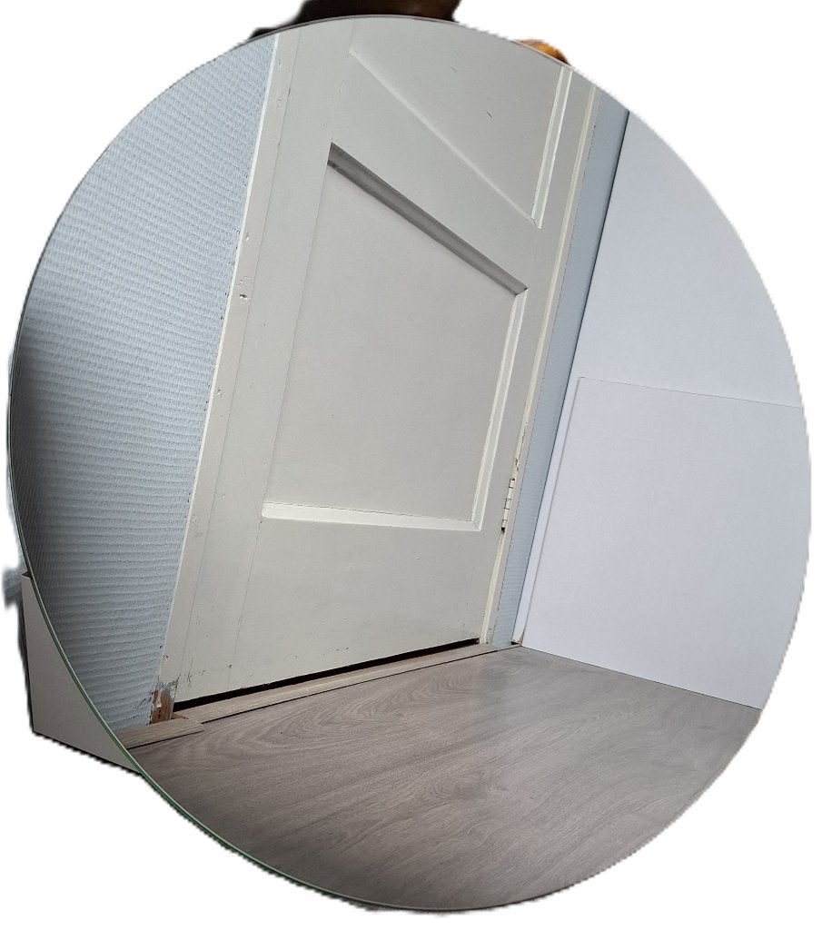 Badkamerspiegel, spiegel 50 cm doorsnede, rond, Ophalen, Rond, Zo goed als nieuw, Minder dan 100 cm