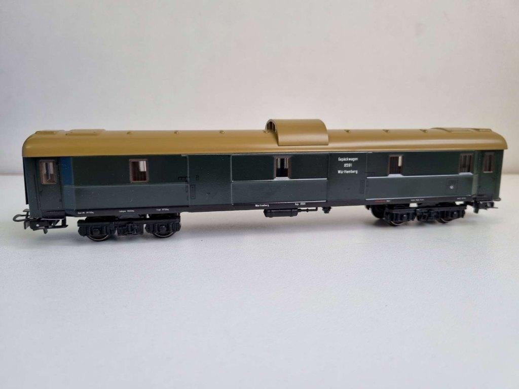 Märklin 4186 - Bagagerijtuig Württemberg uit Ep I, Wisselstroom, Gebruikt, Wagon, Ophalen of Verzenden