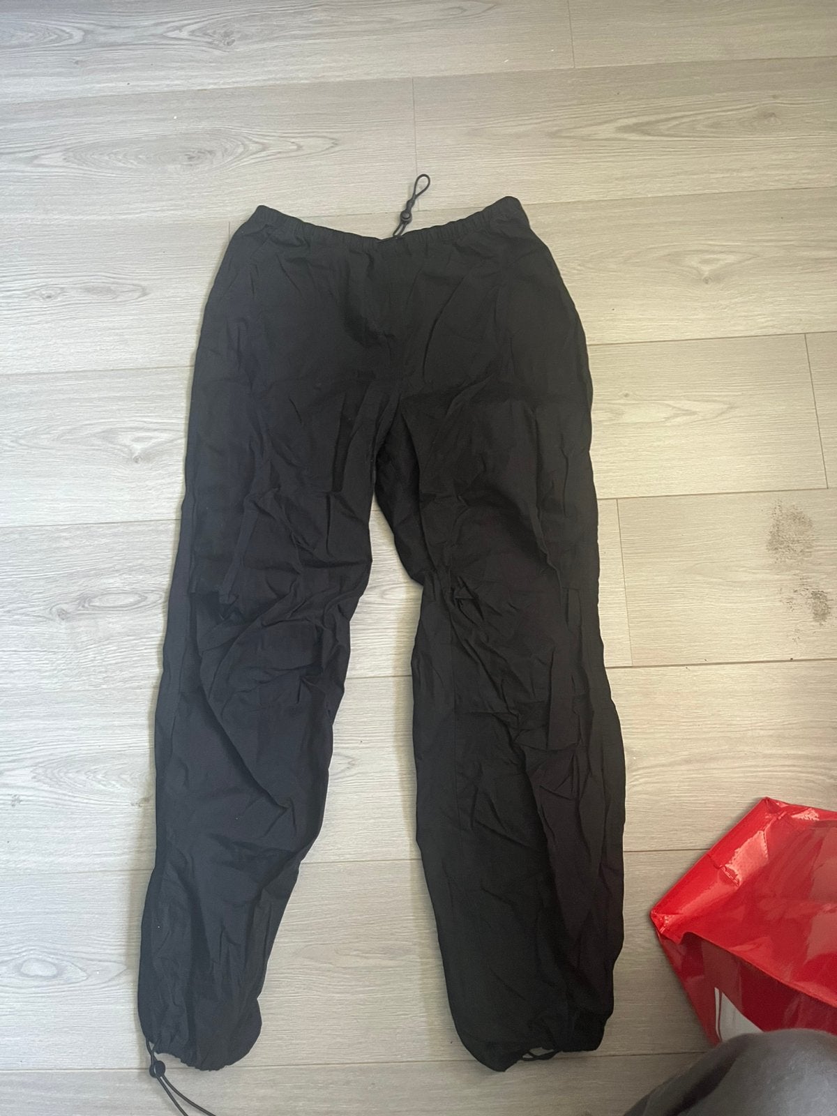Parachute broek, Ophalen, Zo goed als nieuw, Zwart, Lang