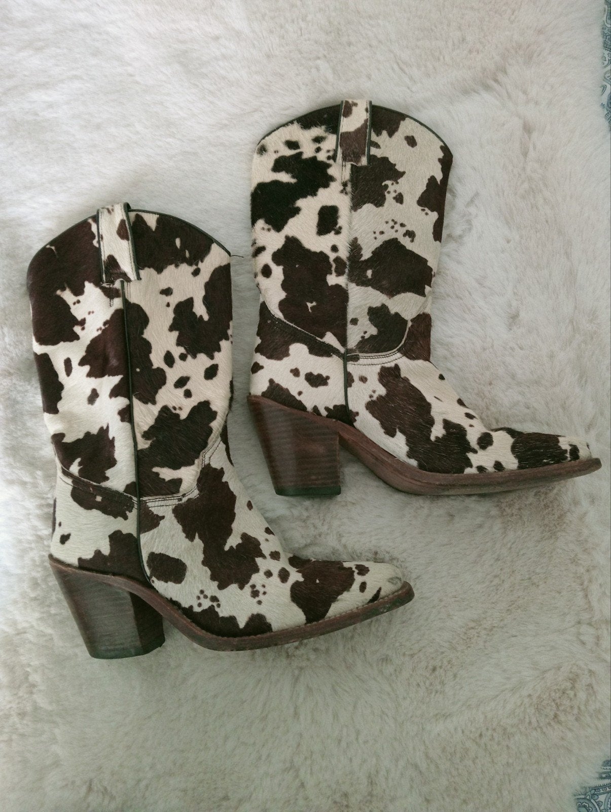 Vintage Sancho Boots cowboylaarzen koeienhuid, maat 38, Sancho Boots, Ophalen, Zo goed als nieuw